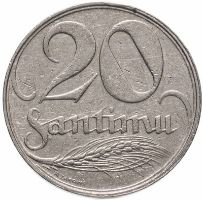 купить Латвия 20 сантимов (santimu) 1922