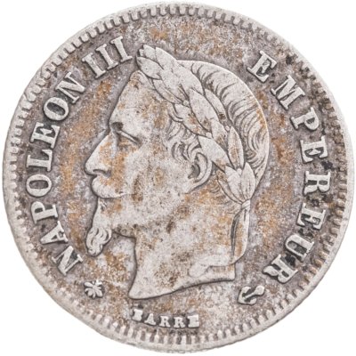купить Франция 20 сантимов (centimes) 1866, знак монетного двора: "A" - Париж