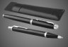 Купить Набор из 2х ручек и чехла в подарочной коробке Parker "IM Black CT". Шариковая ручка и перьевая ручка, чехол экокожа, чернила синие, стержень М 1,0мм, Лаки и смолы: лак, латунь, 2026 г.