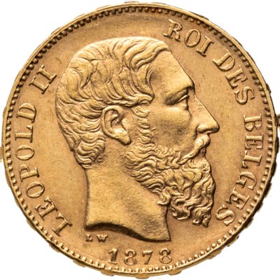 купить Бельгия 20 франков (francs) 1882 с портретом Леопольда II
