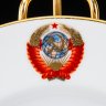 Купить Набор из 6 пирожковых тарелок из Кремлевского сервиза с гербом СССР, фарфор, роспись, золочение, Ленинградский фарфоровый завод (ЛФЗ), СССР, 1960-1980 гг.