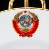 Купить Набор из 6 пирожковых тарелок из Кремлевского сервиза с гербом СССР, фарфор, роспись, золочение, Ленинградский фарфоровый завод (ЛФЗ), СССР, 1960-1980 гг.