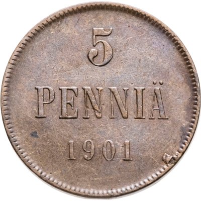 купить 5 пенни (pennia) 1901 Российская Финляндия