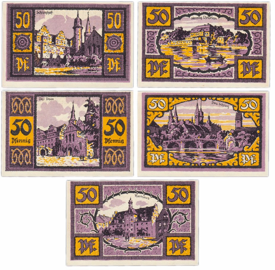 купить Германия (Мерзебург) набор из 5 нотгельдов 1921 (солдатский лагерь военнопленных)