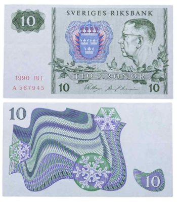 купить Швеция 10 крон 1990
