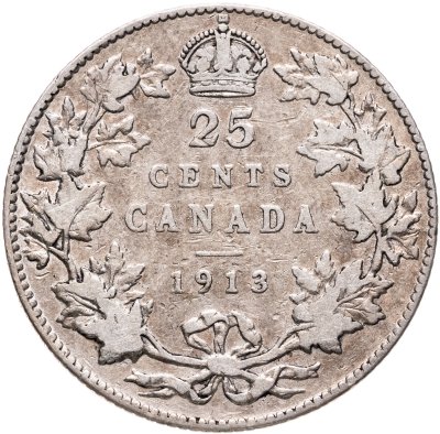 купить Канада 25 центов 1913