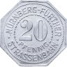 Купить Германия (Нюрнберг) нотгельд  20 пфеннигов 1921 "Муниципальный сберегательный банк" трамвайный жетон