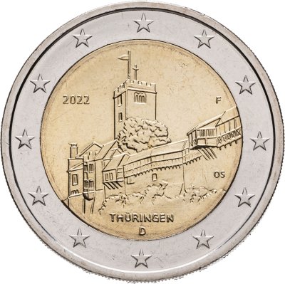 купить Германия 2 евро (euro) 2022 Федеральная земля Тюрингия - замок Вартбург, знак монетного двора "F"