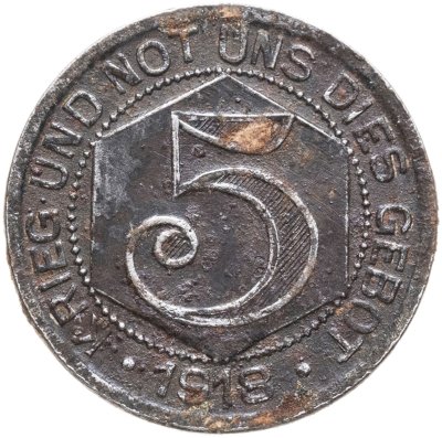 купить Германия, Калв 5 пфеннигов 1918