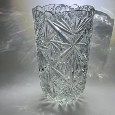 купить Ваза для букета с геометрическим декором, хрусталь, пресс, СССР, 1970-1990 гг.