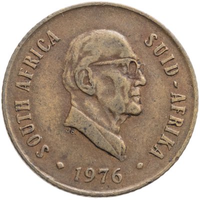 купить ЮАР 2 цента (cents) 1976 Окончание президентства Якобуса Йоханнеса Фуше
