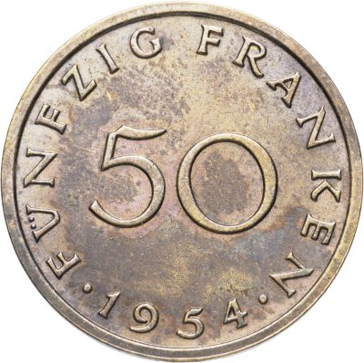 купить Саар 50 франков (francs) 1954