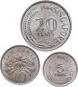 Купить Сингапур - набор 3 шт 5, 10, 20 центов  1967-1987 Морская Фауна