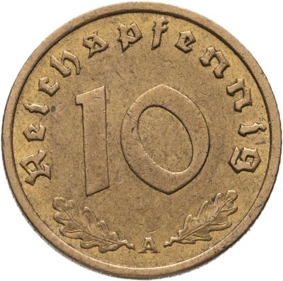 купить Германия, Третий рейх 10 рейхспфеннигов (reichspfennig) 1938