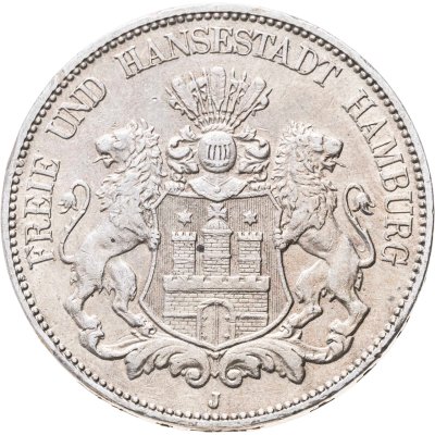 купить Германия, Гамбург, 5 марок (mark) 1907 J