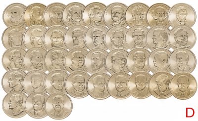 купить США набор президентских долларов (президенты) 2007-2016 D (39 штук)