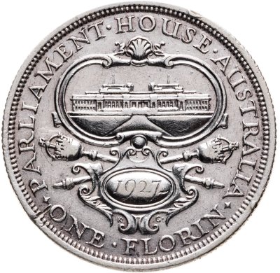 купить Австралия 1 флорин 1927 "Открытие здания парламента в Канберре"
