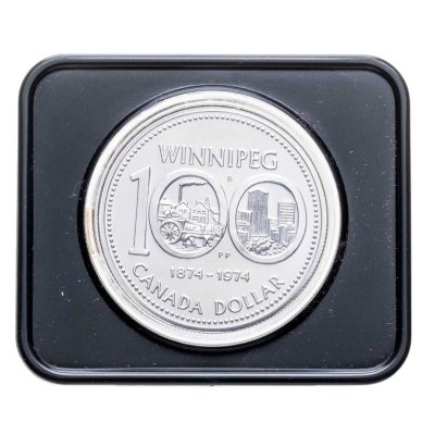 купить Канада 1 доллар (dollar) 1974 100 лет Виннипегу, в футляре