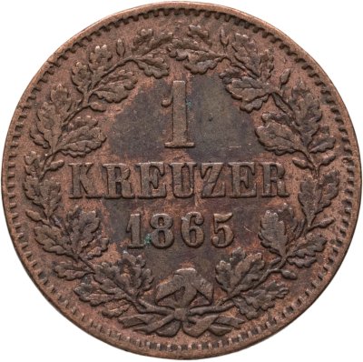 купить Германия, Баден 1 крейцер (kreuzer) 1865