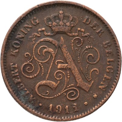 купить Бельгия 2 сантима (centimes) 1911 Надпись на голландском - 'ALBERT KONING DER BELGEN'