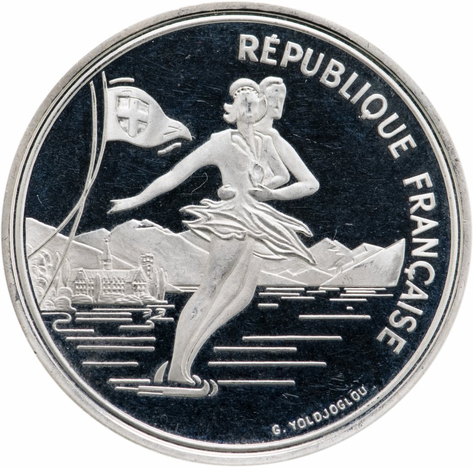 купить Франция 100 франков (francs) 1989   XVI зимние Олимпийские Игры, Альбервиль 1992 - Парное фигурное катание
