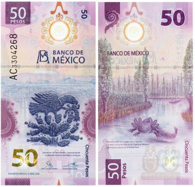 купить Мексика 50 песо 2021 (Pick W133 2021(1) полимер