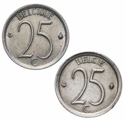 Купить Набор Бельгия 25 сантимов  1694- 1975 гг. обе версии