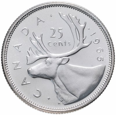 купить Канада 25 центов (cents) 1965