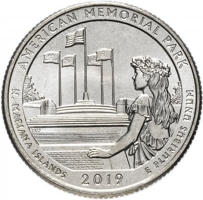 купить США 1/4 доллара (25 центов, квотер) 2019 P — "Национальные парки - Мемориал парк" (47-й парк)