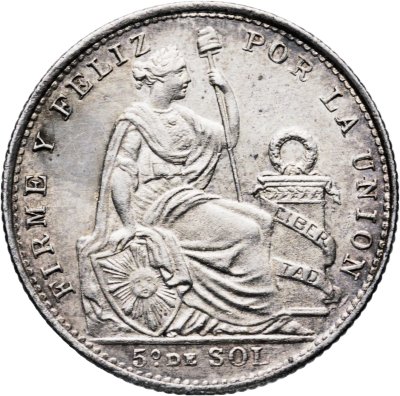 купить Перу 1/5 соля (sol) 1908