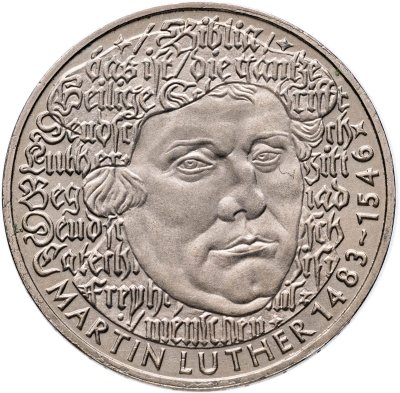купить Германия 5 марок (deutsche mark) 1983 500 лет со дня рождения Мартина Лютера