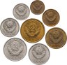 Купить Набор из 8 монет 1, 2, 3, 5, 10, 15, 20, 50 копеек 1977