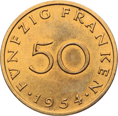 купить Саар 50 франков (francs) 1954