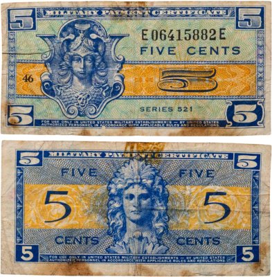купить США 5 центов 1954-1958 (Pick M29) Военный сертификат