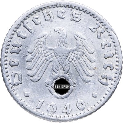 купить Германия, Третий рейх 50 рейхспфеннигов 1940, знак монетного двора: "D"