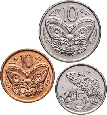 купить Новая Зеландия набор из 3х монет 1999-2014 (Третий портрет Елизаветы II)