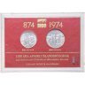 Купить Исландия набор из 2-х монет 1974 "1100 лет заселению Исландии" в футляре