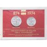 Купить Исландия набор из 2-х монет 1974 "1100 лет заселению Исландии" в футляре