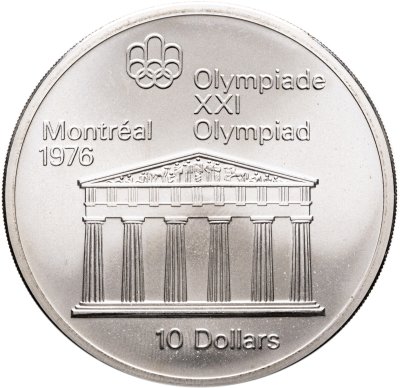 купить Канада 10 долларов (dollars) 1974 "XXI летние Олимпийские Игры, Монреаль 1976 - храм Зевса"