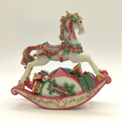 купить Фигурка музыкальная "Лошадка-качалка", композитный материал, роспись, золочение, Китай, 2000-2015 гг.