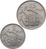 Купить Испания набор монет 1957 (2 штуки) Каудильо Франсиско Франко