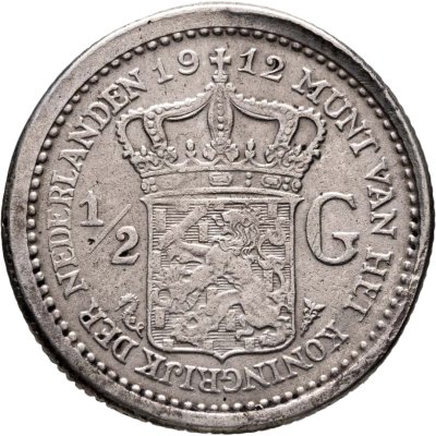 купить Нидерланды 1\2 гульдена 1912 Королева Вильгельмина