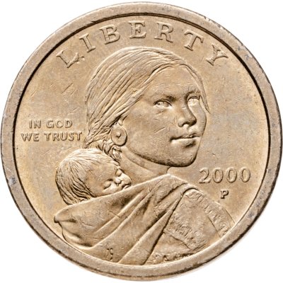 купить США 1 доллар (dollar) 2000 P Sacagawea dollar (Сакагавея доллар - парящий орёл) знак монетного двора "P" - Филадельфия