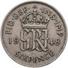 Купить Великобритания 6 пенсов 1948