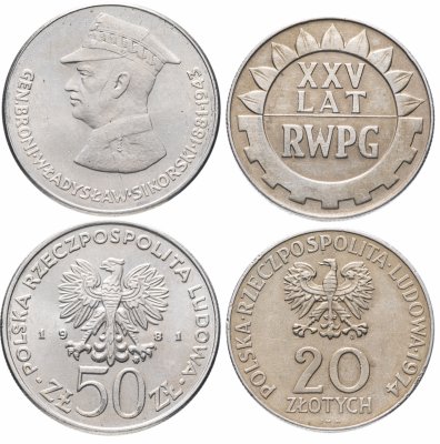 купить Польша набор из 2-х монет 1974-1981 (Владислав Сикорский/25 лет СЭВ)
