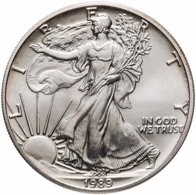купить США 1 доллар (dollar) 1989 S Американский серебряный орёл знак монетного двора: "S" - Сан-Франциско
