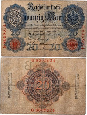 купить Германия 20 марок 1910 (Pick 40b)