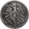 Купить Германия 50 пфеннигов (pfennig) 1875, знак монетного двора: "D" - Мюнхен