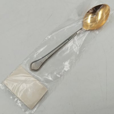 купить Ложка кофейная в оригинальном пакете с этикеткой, Таллинский опытный завод научного приборостроения "Дельта", мельхиор (медь-никель), золочение, СССР, 1979 г.