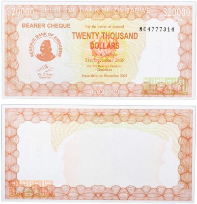 купить Зимбабве 20000 долларов 2003 (2005)